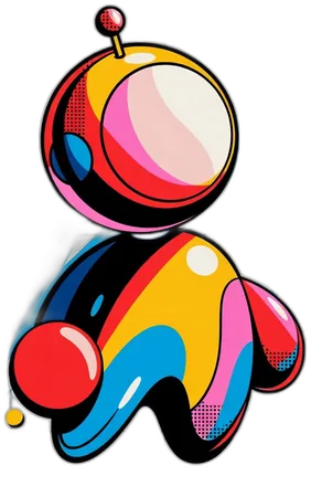 Ray, a colorful round robot character